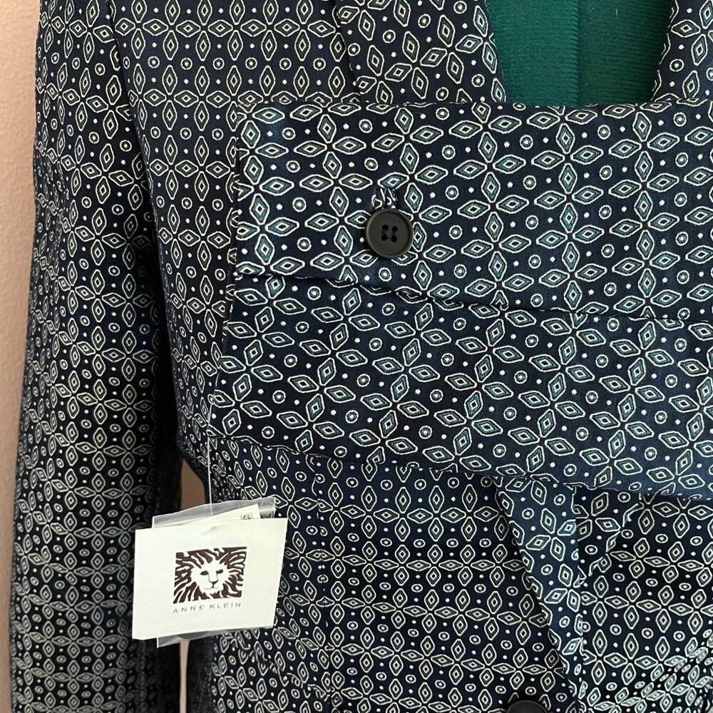 NWT Anne Klein Jacquard Print Blazer - Picture 5 of 9